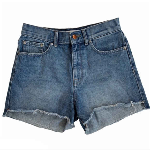 DL1961 Apollo High Rise Denim Jean Shorts raw ham size 25 - Picture 4 of 12